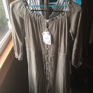 Green high-low dress